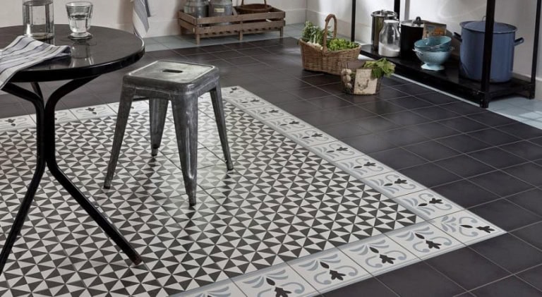 tapis salon carrelage